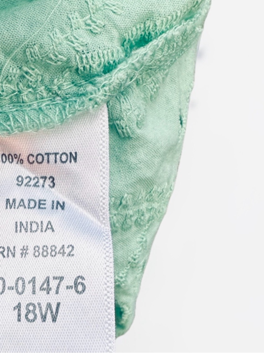 Roaman's Mint Green Pintuck Button-Front Tunic - Picture 7 of 7
